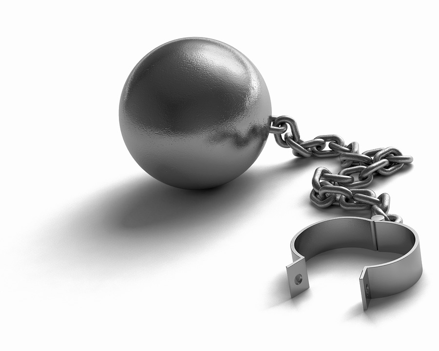 Ball and chain representing constraints